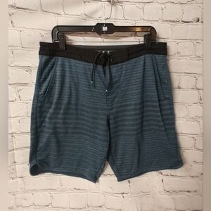 Vissla Locker Eco Surf Shorts Blue Black Striped Large
